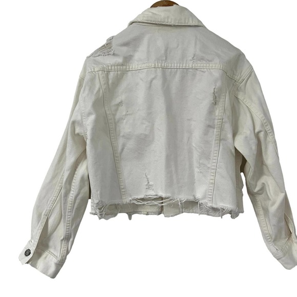 Boyish By Her Designed In Los Angeles Harvey White Denim Jacket  Size XS - Picture 4 of 8